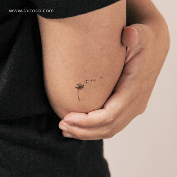Minimalist Dandelion Blowing Semi-Permanent Tattoo - Set of 2