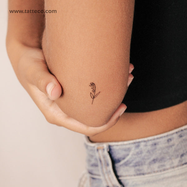 Minimalist Lily Of The Valley Semi-Permanent Tattoo - Set of 2