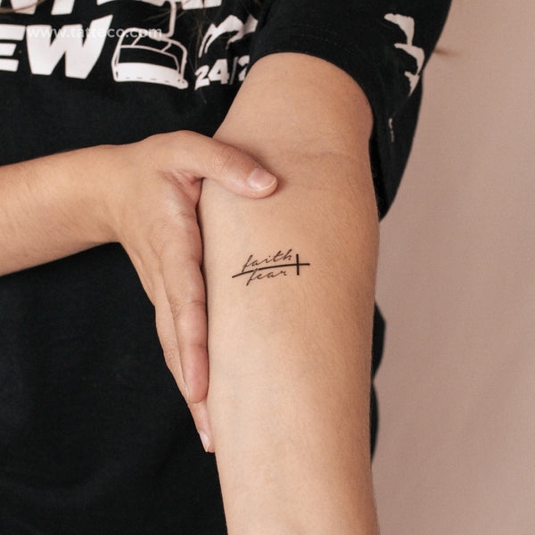 Faith Over Fear Semi-Permanent Tattoo - Set of 2