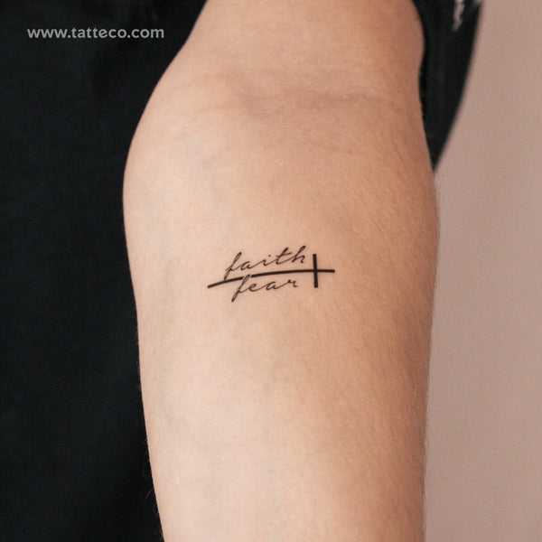 Faith Over Fear Semi-Permanent Tattoo - Set of 2