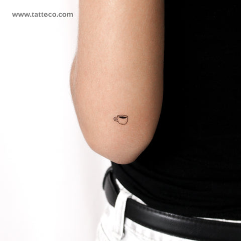 Tiny Coffee Mug Temporary Tattoo - Set of 3
