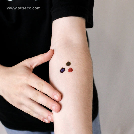 Tatuaje temporal de tres bolas navideñas (juego de 3)