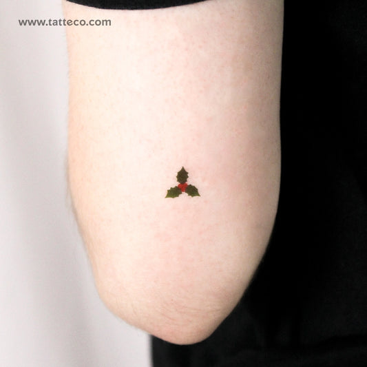 Tatuaje temporal de acebo - Juego de 3