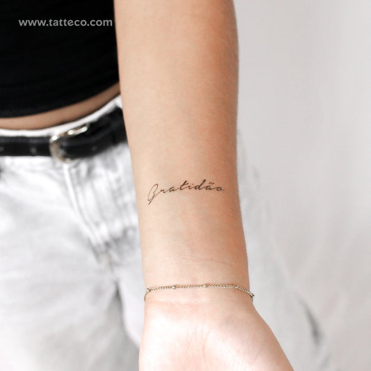 Tatuaje Temporal Gratidão - Juego de 3