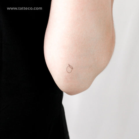 Tiny Single Line Lemon Temporary Tattoo - Set of 3