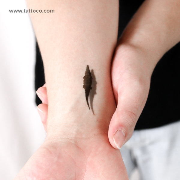 Crocodile And Shadow Temporary Tattoo - Set of 3