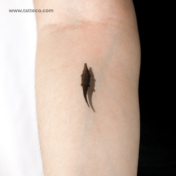 Crocodile And Shadow Temporary Tattoo - Set of 3