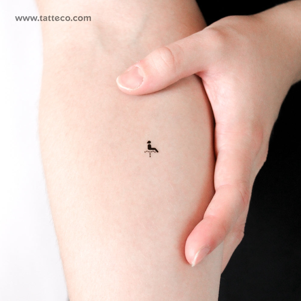 Japanese Toilet Front Spray For Females Symbol Temporary Tattoo - Set of 3