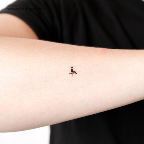 Japanese Toilet Front Spray For Females Symbol Temporary Tattoo - Set of 3