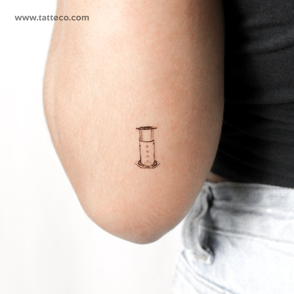 Tatuaje temporal de cafetera manual Aeropress (juego de 3)
