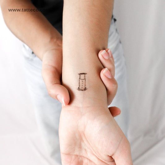 Aeropress Manual Coffeemaker Temporary Tattoo - Set of 3