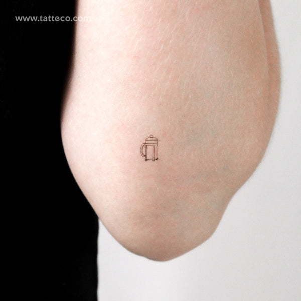 Fine Line French Press Temporary Tattoo - Set of 3