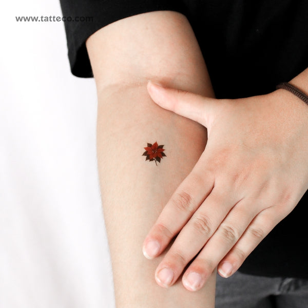 Poinsettia Temporary Tattoo - Set of 3