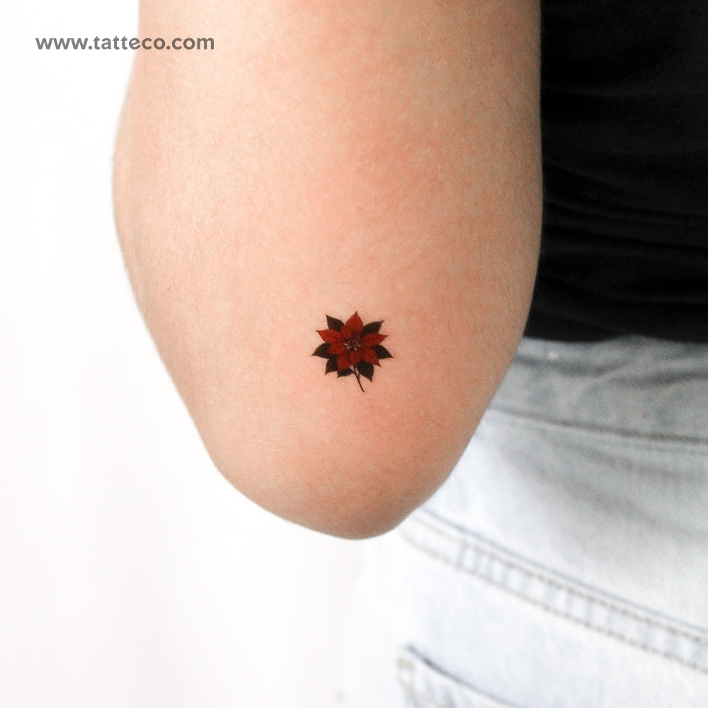 Poinsettia Temporary Tattoo - Set of 3
