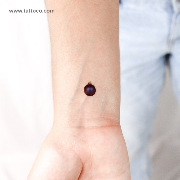 Blue Christmas Bauble Temporary Tattoo - Set of 3