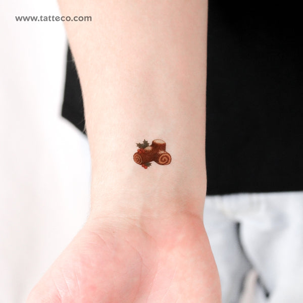 Yule Log Temporary Tattoo - Set of 3
