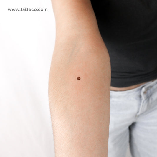 Tatuaje temporal de huella de pata marrón - Juego de 3