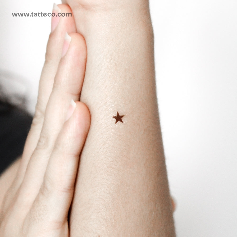 Brown Star Temporary Tattoo - Set of 3