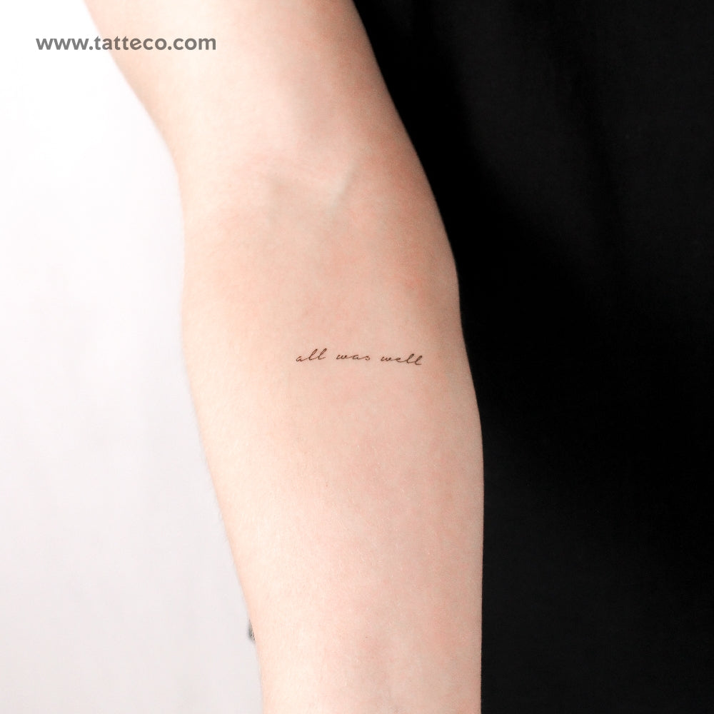 All Was Well Temporary Tattoo - Set of 3