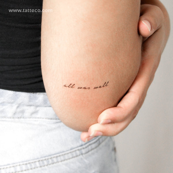 All Was Well Temporary Tattoo - Set of 3