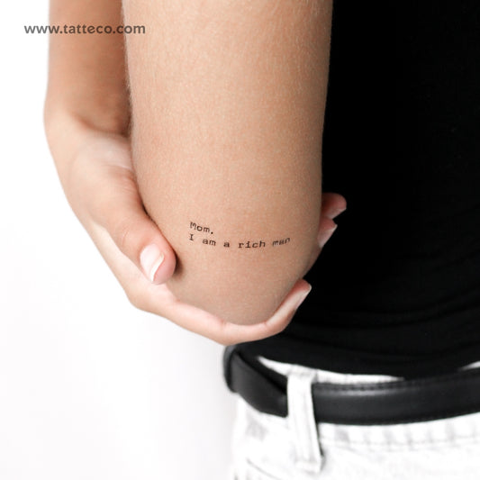 Mom, I Am A Rich Man Temporary Tattoo - Set of 3