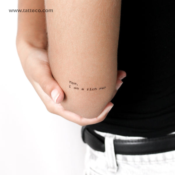 Tatuaje temporal "Mamá, soy un hombre rico" - Juego de 3