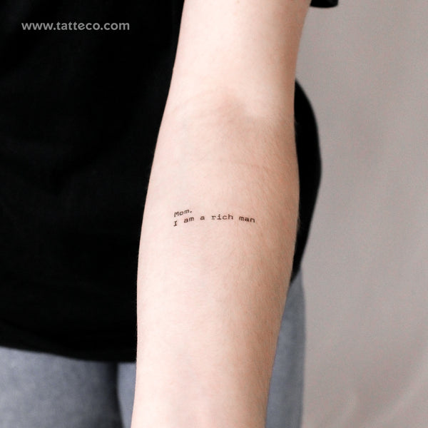 Tatuaje temporal "Mamá, soy un hombre rico" - Juego de 3