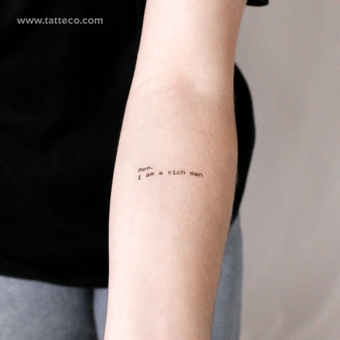 Mom, I Am A Rich Man Temporary Tattoo - Set of 3
