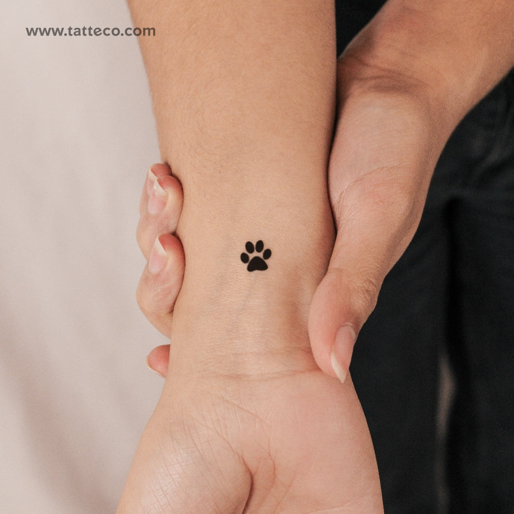 Tatuaje semipermanente de huella de pata - Juego de 2