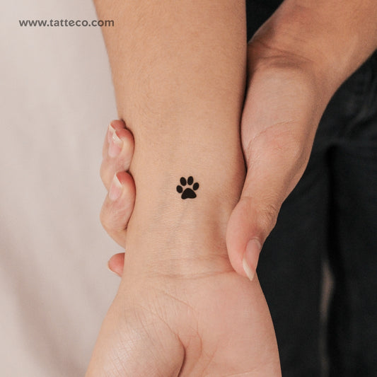 Tatuaje semipermanente de huella de pata - Juego de 2