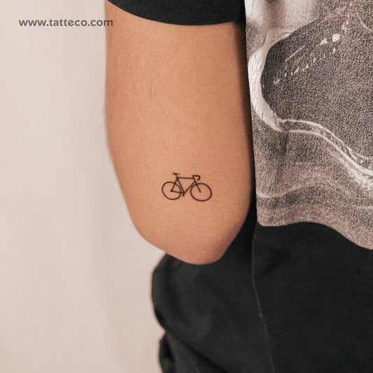Tatuaje temporal minimalista de bicicleta (2 semanas) - Set de 2