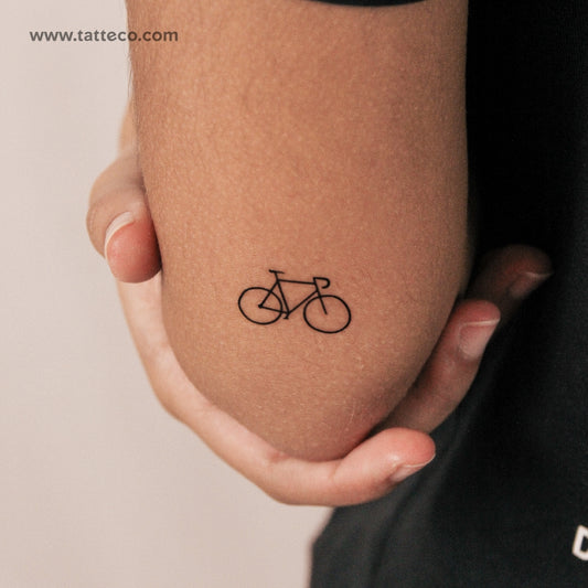 Tatuaje temporal minimalista de bicicleta (2 semanas) - Set de 2