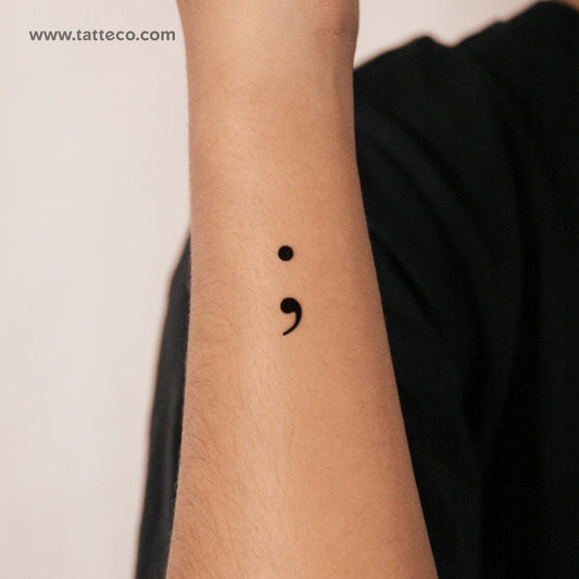 Tatuaje semipermanente de punto y coma - Juego de 2