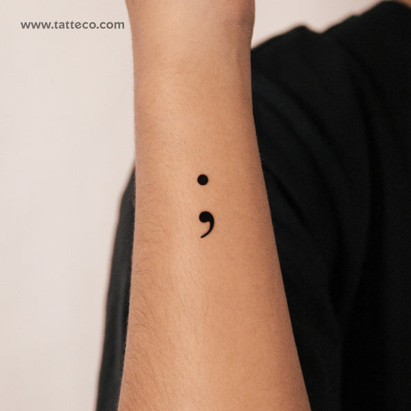 Semicolon Semi-Permanent Tattoo - Set of 2