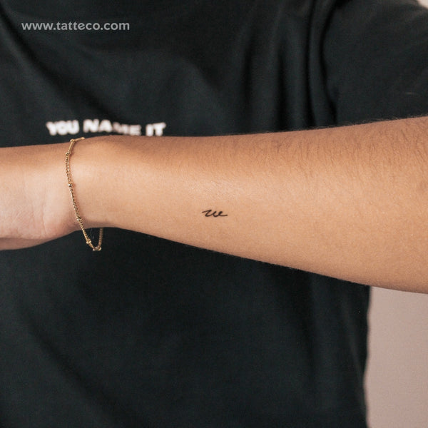 W Handwritten Semi-Permanent Tattoo - Set of 2