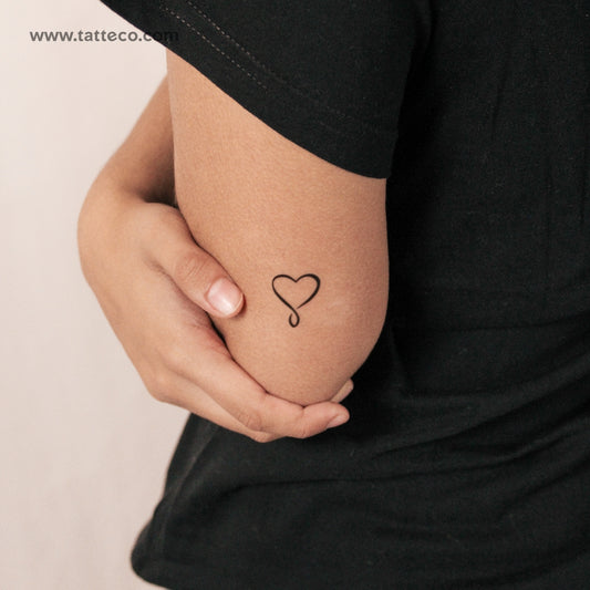 Tatuaje semipermanente de corazón infinito (juego de 2)