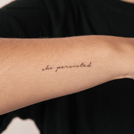 Tatuaje semipermanente "Ella persistió" - Juego de 2