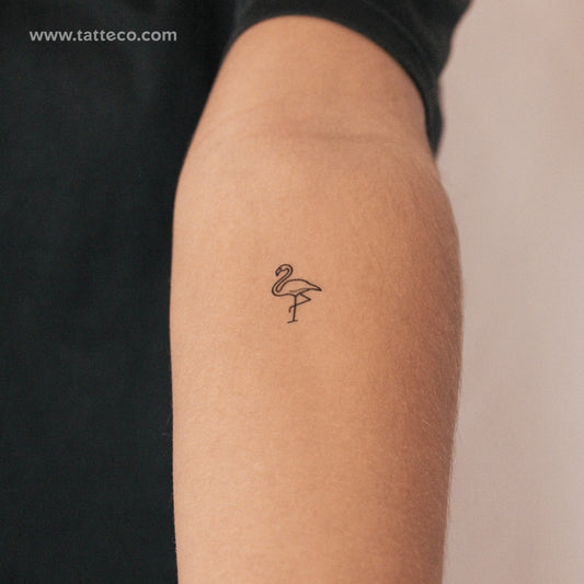 Tatuaje semipermanente de flamenco - Juego de 2