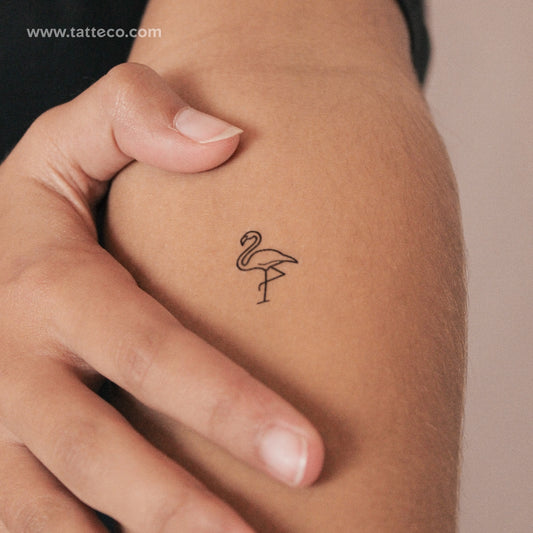 Tatuaje semipermanente de flamenco - Juego de 2