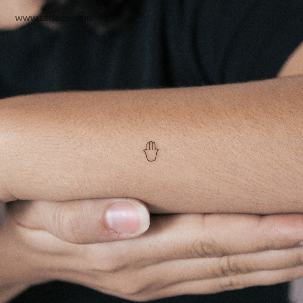 Tatuaje semipermanente de Hamsa diminuto - Juego de 2