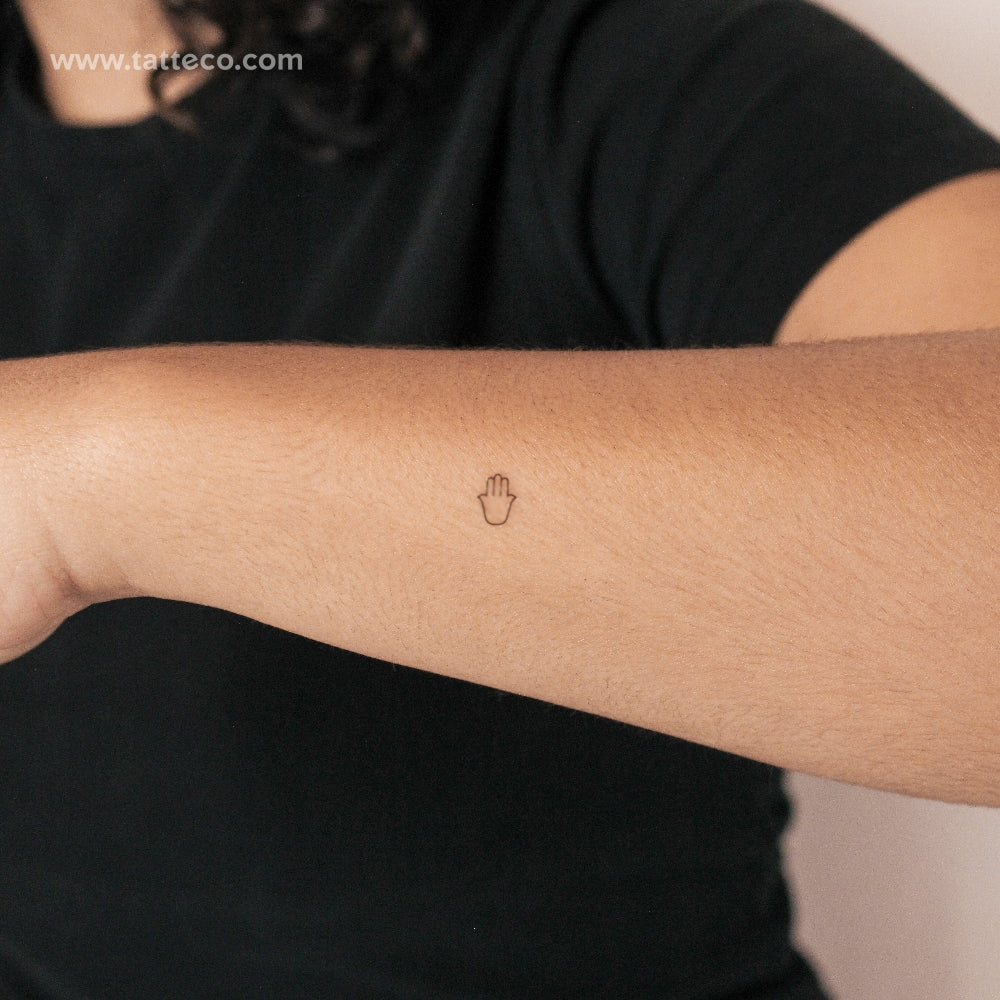 Tatuaje semipermanente de Hamsa diminuto - Juego de 2