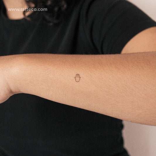Tatuaje semipermanente de Hamsa diminuto - Juego de 2
