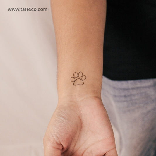 Tatuaje semipermanente de contorno de pata (juego de 2)