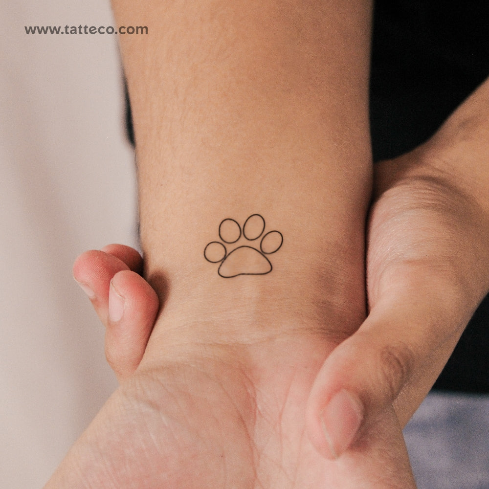 Paw Outline Semi-Permanent Tattoo - Set of 2