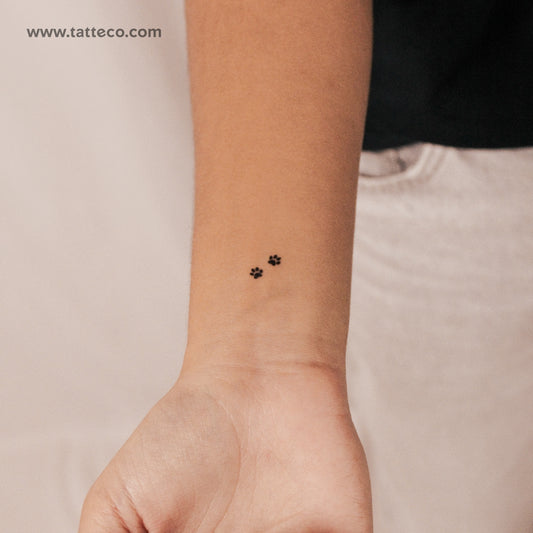 Tatuaje semipermanente de pareja con huella de pata - Juego de 2