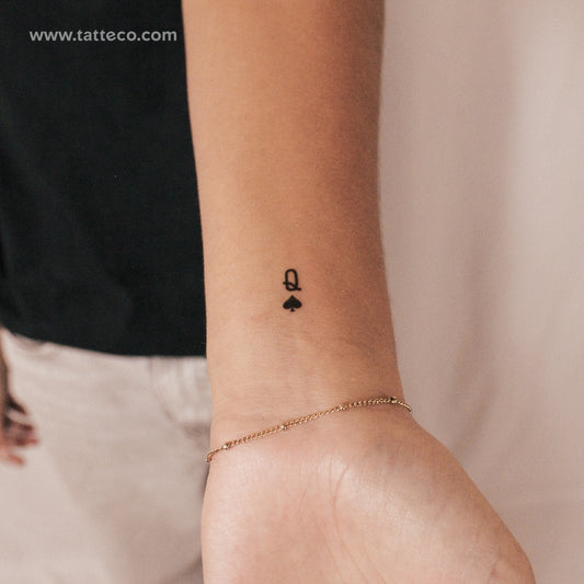 Tatuaje semipermanente de la Reina de Picas - Juego de 2