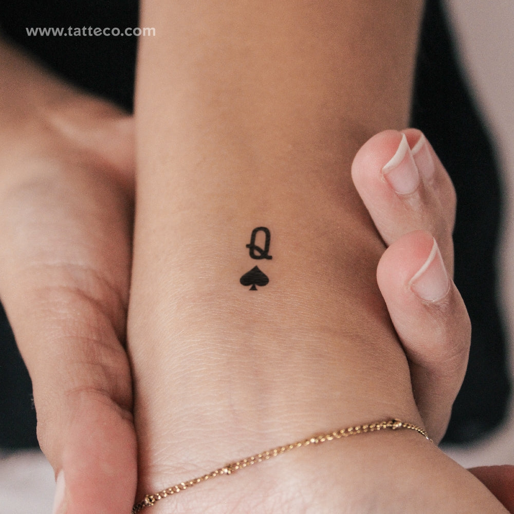 Queen Of Spades Semi-Permanent Tattoo - Set of 2