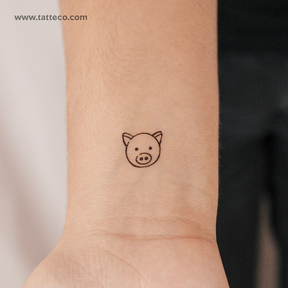 Small Pig Face Semi-Permanent Tattoo - Set of 2