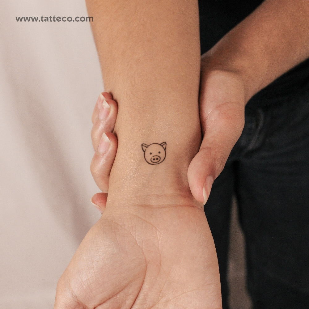 Small Pig Face Semi-Permanent Tattoo - Set of 2