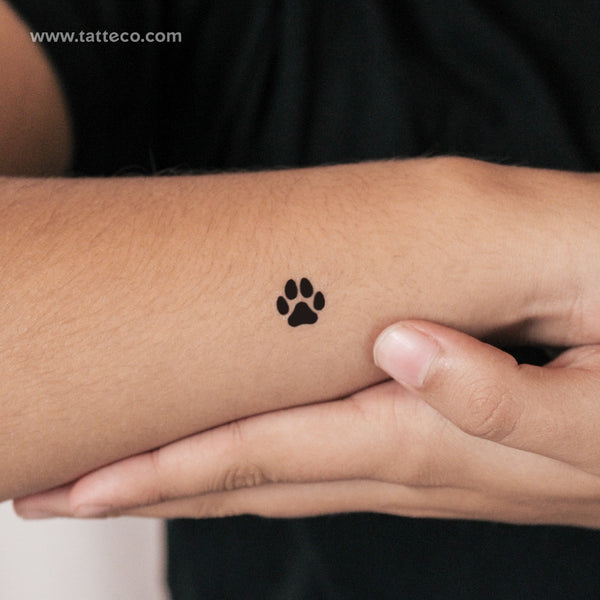 Small Dog Paw Semi-Permanent Tattoo - Set of 2